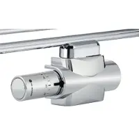 IMI Heimeier Multilux Eclipse 2-pijps onderblokset m. Halo m. debietregeling, recht en haaks R1/2 - G3/4 HOH 50mm design-uitvoering chroom 969059800