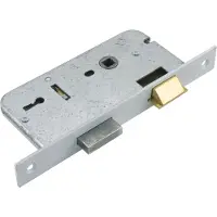 Nemef Dagnachtslot Type 66/2 - Insteekslot voor Binnendeuren - DIN Rechts - 4 Klavieren en 20 Sluitingen - Inclusief 2 Sleutels - Voorplaat 207 x 25 mm - Doornmaat 50 mm - Gelakte Afwerking