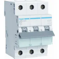 Hager installatieautomaat 3 MBN B-Karakteristiek 3P, 3 polen (totaal), kar B