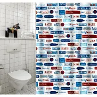 MSV Douchegordijn Labels Multikleur 180cm