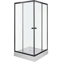 Kerra Olga Square Black 80 douchecabine vierkant incl. douchebak 80x80 zwart