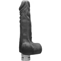 Realrock Vibrating Vibrator met ballen – Zwart 20 cm