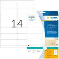 Herma Etiket 8671 A4 99.1x38.1mm folie transparant mat 350st