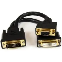 StarTech.com 20 cm DVI-I mannelijke naar DVI-D vrouwelijk en HD15 VGA vrouwelijk Wyse DVI-splitterkabel