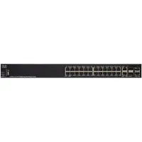 Cisco SG350X-24MP, Beheerde switch, L3, Gigabit Ethernet (10/100/1000), Ondersteuning voor Power over Ethernet (PoE), Geschikt voor montage in een rack, 1U