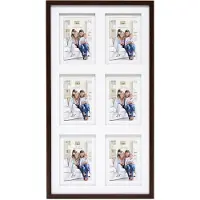 Deknudt Frames multifotolijst - bruin - passe-partout - 6 foto's 10x15