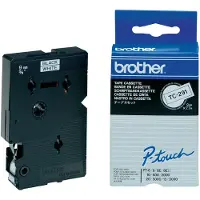 Brother Tape TC-291 Zwart op wit (9 mm)