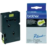 Brother TC-601 Tape Zwart op geel (12 mm)