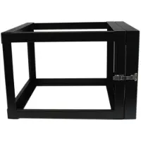 StarTech.com .com RK619WALLOH Serverkast (6HE, voor wandmontage, met scharnier, 56 cm diep, open frame, 4-paars, netwerkkast) - Kast - geschikt voor wandmontage - Zwart - 6U - 55,9 cm (22")