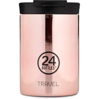 24Bottles Drinkfles 'Clima' rose-goud / zwart
