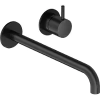 Hotbath Cobber CB005 Afbouwdeel Voor Inbouw Wastafelkraan 25cm - Mat Zwart - Messing - Kranen, Wastafelkranen, Inbouw Wastafelkranen - 8719874205627