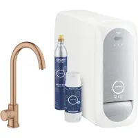 GROHE Blue Home Mono starterkit met 1-gats keukenkraan met u-uitloop, geborsteld warm sunset