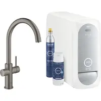 GROHE Keukenkraan met filterfunctie Blauw hard grafiet geborsteld 31455