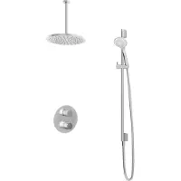 Hotbath IBS1A Buddy Inbouw Doucheset - Chroom - Met Ronde 3 Standen Handdouche - 30cm Hoofddouche - Met Plafondbuis 30cm - Zonder Glijstang - Kranen, - Kranen, Douchekranen, Douchesets, Inbouw