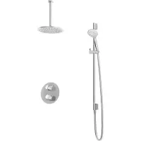 Hotbath Buddy IBS1A inbouw regendoucheset met ronde handdouche aan glijstang en 25cm ronde hoofddouche aan 30cm plafondarm chroom