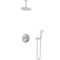 Hotbath IBS1A Buddy Inbouw Doucheset - Chroom - Met Ronde 3 Standen Handdouche - 25cm Hoofddouche - Met Plafondbuis 15cm - Zonder Glijstang - Kranen, - Kranen, Douchekranen, Douchesets, Inbouw