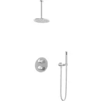 Hotbath IBS1A Buddy Inbouw Doucheset - Chroom - Met Staafhanddouche - 20cm Hoofddouche - Met Plafondbuis 30cm - Zonder Glijstang - Kranen, - Kranen, Douchekranen, Douchesets, Inbouw douchesets
