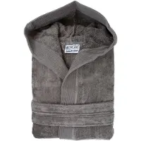The One Towelling Velours Badjas Taupe Capuchon - L/XL