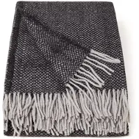 Malagoon Recycled Wool Plaid 131 x 170 cm - Crow Black