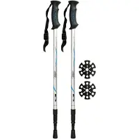 Abbey Wandelstok Abbey Telescopisch Verstelbaar Anti-shock Zilver Blauw Zwart