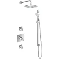 Hotbath IBS 2 Get Together Inbouw Doucheset Laddy Vierkant - Chroom - Met Ronde 3 Standen Handdouche - 30cm Hoofddouche - Met Wandarm - Met Glijstang - Kranen, Douchekranen, Douchesets, Inbouw