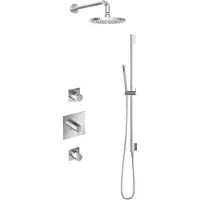 Hotbath IBS 2 Get Together Inbouw Doucheset Laddy Vierkant - Chroom - Met Staafhanddouche - 20cm Hoofddouche - Met Wandarm - Met Glijstang - Kranen -