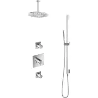 Hotbath IBS 2 Get Together Inbouw Doucheset Laddy Vierkant - Chroom - Met Staafhanddouche - 30cm Hoofddouche - Met Plafondbuis 15cm - Met Glijstang - Kranen, Douchekranen, Douchesets, Inbouw