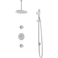 Hotbath IBS1 Buddy Inbouw Doucheset - Chroom - Met Ronde 3 Standen Handdouche - 30cm Hoofddouche - Met Plafondbuis 30cm - Met Glijstang - Kranen, - Kranen, Douchekranen, Douchesets, Inbouw douchesets