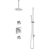 Hotbath IBS 2 Get Together Inbouw Doucheset Laddy Vierkant - Chroom - Met Staafhanddouche - 20cm Hoofddouche - Met Plafondbuis 30cm - Met Glijstang - Kranen, Douchekranen, Douchesets, Inbouw