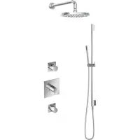 Hotbath IBS 2 Get Together Inbouw Doucheset Laddy Vierkant - Chroom - Met Staafhanddouche - 25cm Hoofddouche - Met Plafondbuis 30cm - Met Glijstang - Kranen, Douchekranen, Douchesets, Inbouw