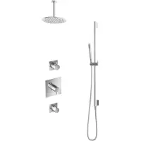 Hotbath IBS 2 Get Together Inbouw Doucheset Laddy Vierkant - Chroom - Met Staafhanddouche - 20cm Hoofddouche - Met Plafondbuis 15cm - Met Glijstang - Kranen, Douchekranen, Douchesets, Inbouw