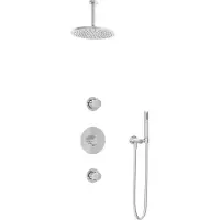 Hotbath IBS1 Buddy Inbouw Doucheset - Chroom - Met Staafhanddouche - 25cm Hoofddouche - Met Plafondbuis 15cm - Zonder Glijstang - Kranen, - Kranen, Douchekranen, Douchesets, Inbouw douchesets