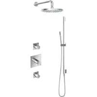 Hotbath IBS 2 Get Together Inbouw Doucheset Laddy Vierkant - Chroom - Met Staafhanddouche - 30cm Hoofddouche - Met Wandarm - Met Glijstang - Kranen, - Kranen, Douchekranen, Douchesets, Inbouw
