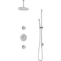 Hotbath IBS1 Buddy Inbouw Doucheset - Chroom - Met Staafhanddouche - 20cm Hoofddouche - Met Plafondbuis 15cm - Met Glijstang - Kranen, Douchekranen, - Kranen, Douchekranen, Douchesets, Inbouw