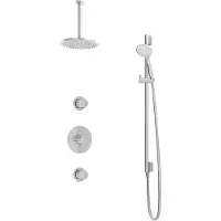 Hotbath IBS1 Buddy Inbouw Doucheset - Chroom - Met Ronde 3 Standen Handdouche - 20cm Hoofddouche - Met Plafondbuis 30cm - Met Glijstang - Kranen, - Kranen, Douchekranen, Douchesets, Inbouw douchesets