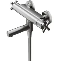 Hotbath Chap C020 Badthermostaat Geborsteld Nikkel - Messing - Kranen - Badkranen - Opbouw Badkranen - 8720143166907