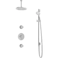 Hotbath IBS1 Buddy Inbouw Doucheset - Chroom - Met Ronde 3 Standen Handdouche - 25cm Hoofddouche - Met Plafondbuis 15cm - Met Glijstang - Kranen, - Kranen, Douchekranen, Douchesets, Inbouw douchesets
