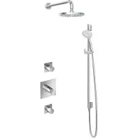 Hotbath IBS 2 Get Together Inbouw Doucheset Laddy Vierkant - Chroom - Met Ronde 3 Standen Handdouche - 20cm Hoofddouche - Met Wandarm - Met Glijstang