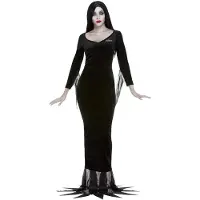 Smiffys - Addams Family Morticia Kostuum - L - Zwart