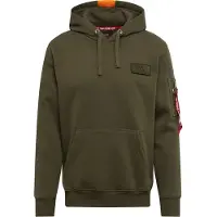 Alpha industries Sweatshirt 'Red Stripe' kaki / oranje / rood / wit