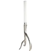 Ptmd Alu Kandelaar 26 cm Zilver Kunststof
