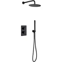 SaniGoods Adobe inbouw regendouche mat zwart 25cm