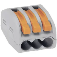 Wago 222 Lasklem Flexibel: 0.08-4 mm² Massief: 0.08-2.5 mm² Aantal polen: 3 50 stuk(s) Grijs, Oranje