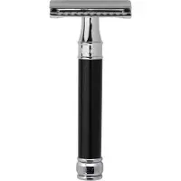 Edwin Jagger Scheermes Razors Double Edge Safety Imitation Ebony & Chrome Plated Ref.DE86BL 1Stuks | Voor Mannen