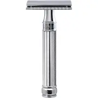 Edwin Jagger s Double Edge Safety Chrome Knurled DE Safety Ref.DE89KN4BL Scheermes - 1stuks | Voor Mannen