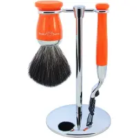 Edwin Jagger Pakket Shaving Sets Gillette Mach 3 3pc Orange & Chrome Plated Set Ref.S21M720CR