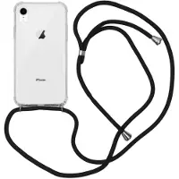 IMoshion Transparante Backcover met koord voor de Apple iPhone Xr - Zwart