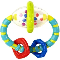 Bright Starts Grab & Spin Baby Rammelaar & BPA-vrij Bijtspeeltje Leeftijd 3 M