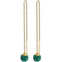 Elli Oorbellen 'Ear Chain' goud / groen
