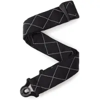 D'Addario 50BAL02 Auto Lock Gevoerde Gitaarband Black Padded Diamonds